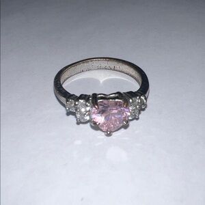Disney Princess Ring with Pink Heart Stone and Accent Gems